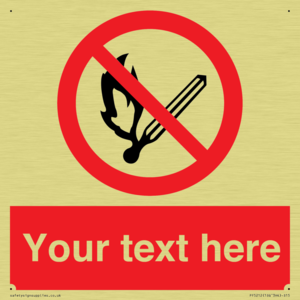 Custom No Open Flames Sign